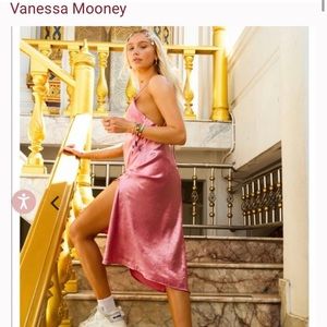 Vanessa Mooney Satin Pink Crunch LALA Slip Dress